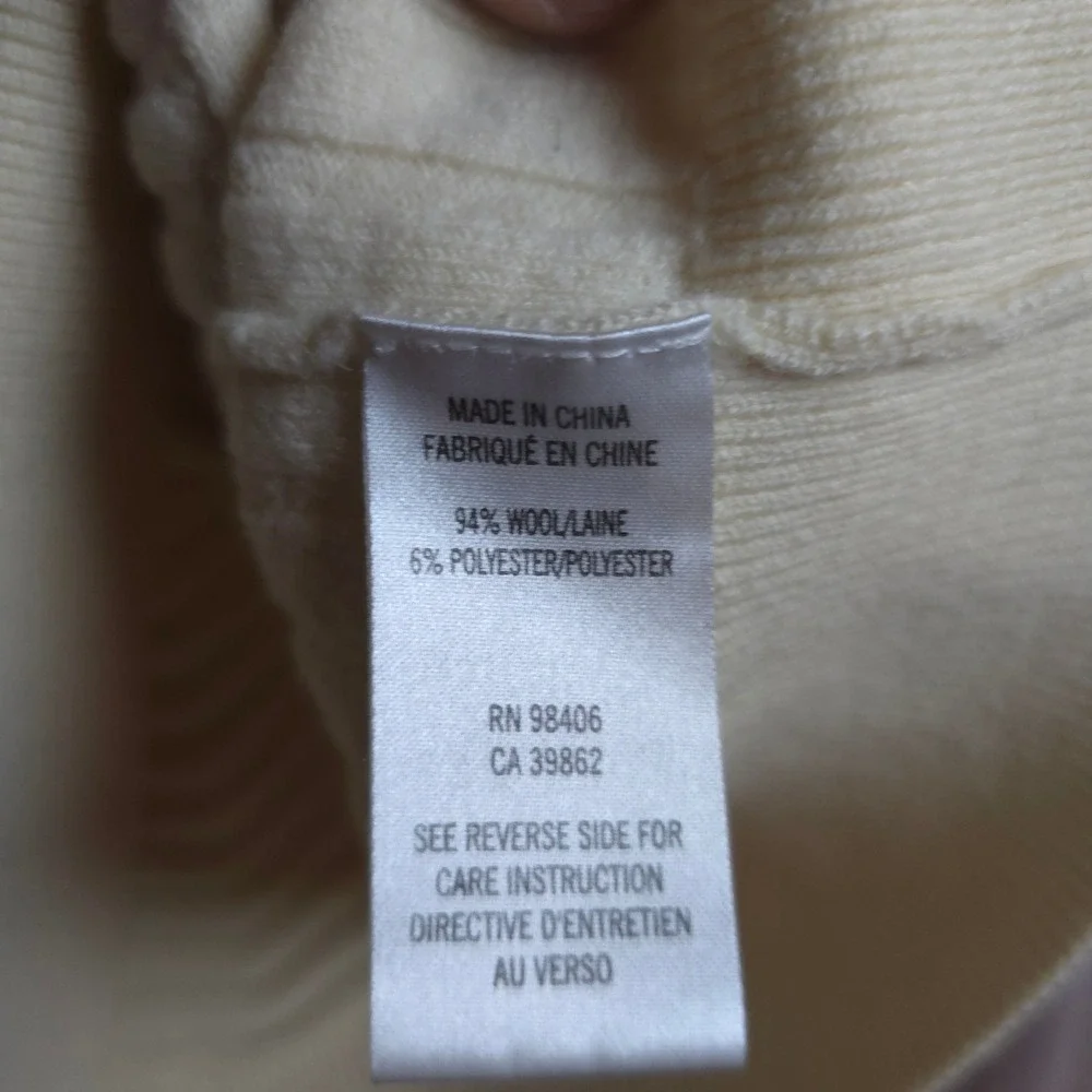 Theory Hannalor Wool Rib Sweater Petite P Cream Quiet Luxury Minimalist‎